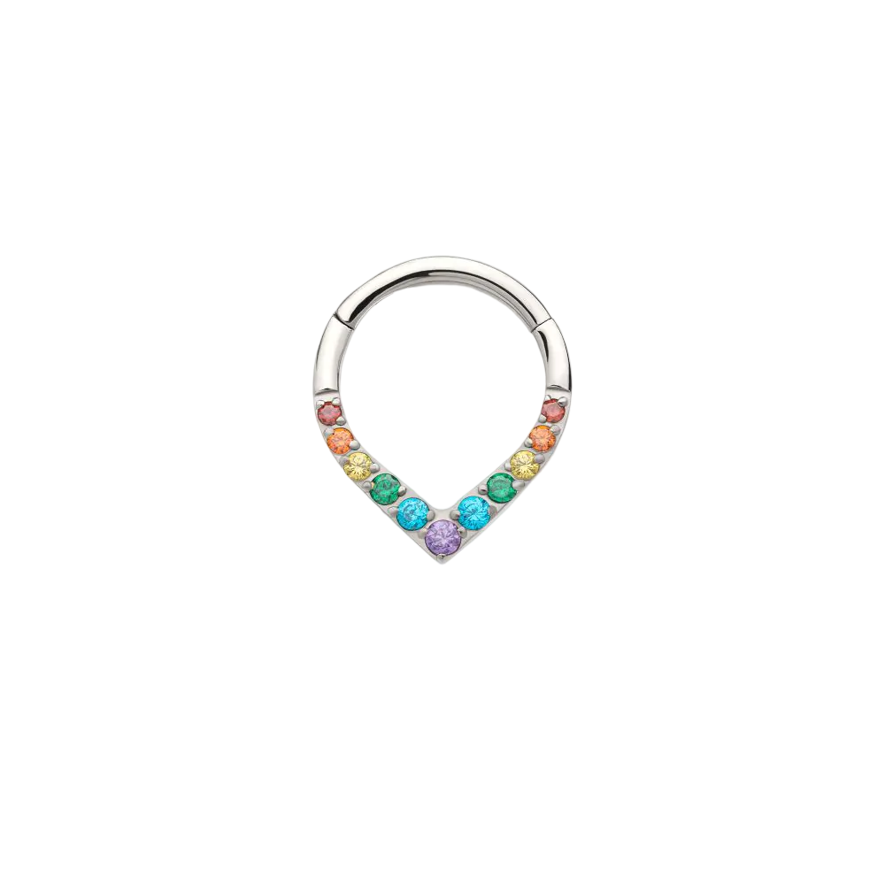 Titanium Pear shaped Prong Set Gem Hinge Ring