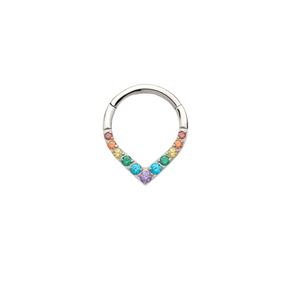 Titanium Pear shaped Prong Set Gem Hinge Ring