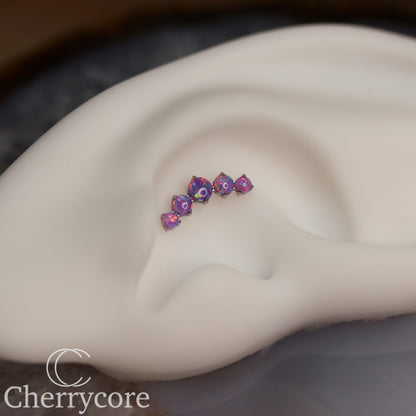 Prong Set Lavender Opal Arc -  Titanium Threaded attachment