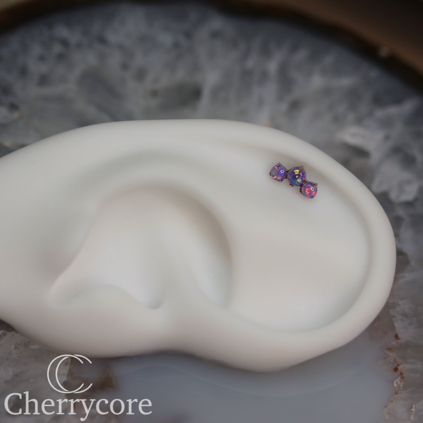 Prong Set Lavender Opal Mini Arc -  Titanium Threaded attachment