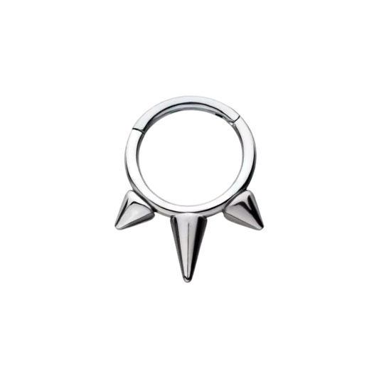 Titanium Spike Hinge Ring