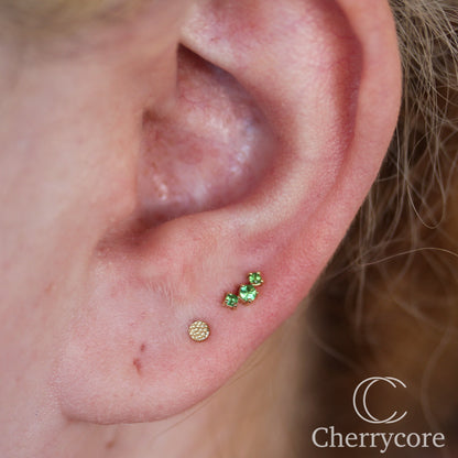 Three Sisters- Genuine Tsavorite- Threadless Attachment