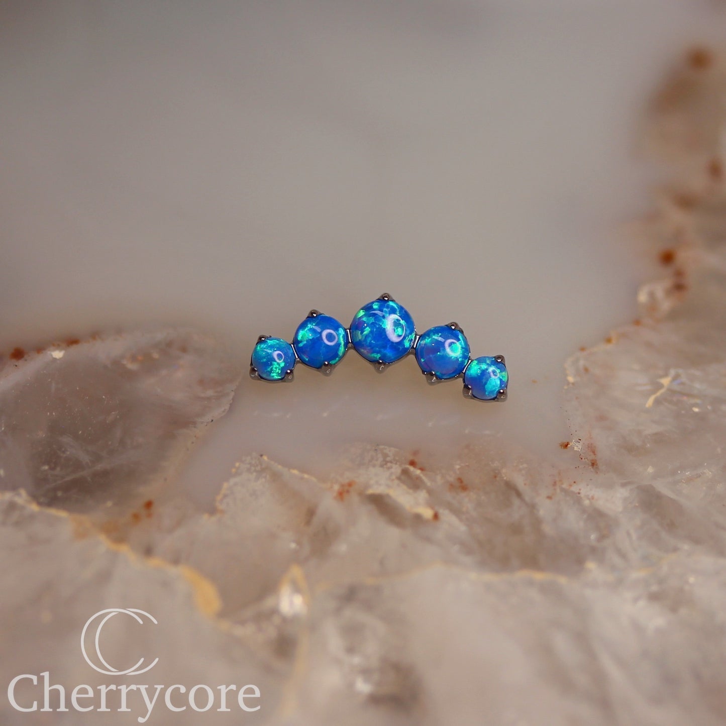 Prong Set Capri Opal Arc-  Titanium Threaded attachment