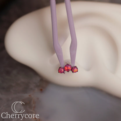 Prong Set Bubblegum Opal Mini Arc -  Titanium Threaded attachment