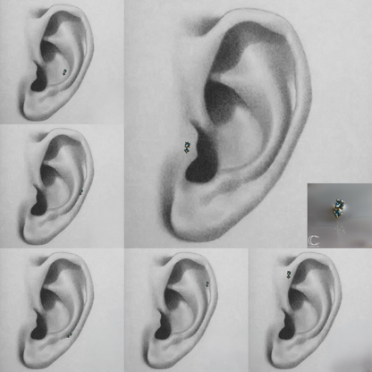 Bebe - Genuine London Blue Topaz- 14k White  Gold Threadless Attachment