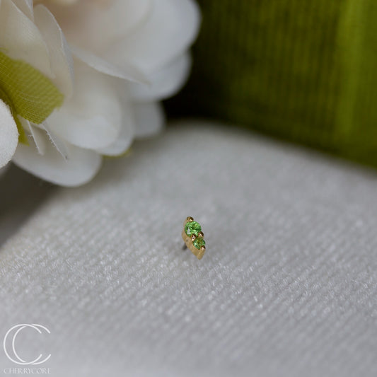 Mini Bebe - Genuine Tsavorite- Threadless Attachment