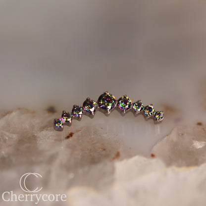 Prong Set Paradise Shine CZ 9 Gem Arc- Threaded attachment