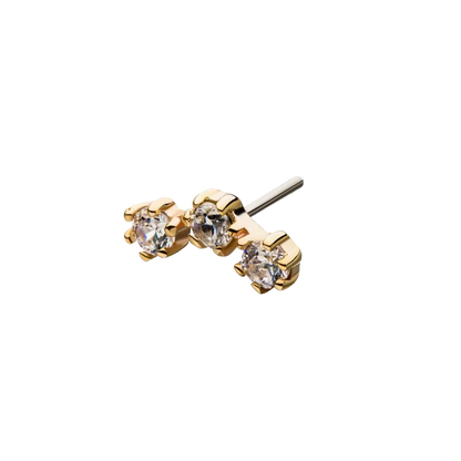 3 Gem Prong Set Cluster Threadless Attachment