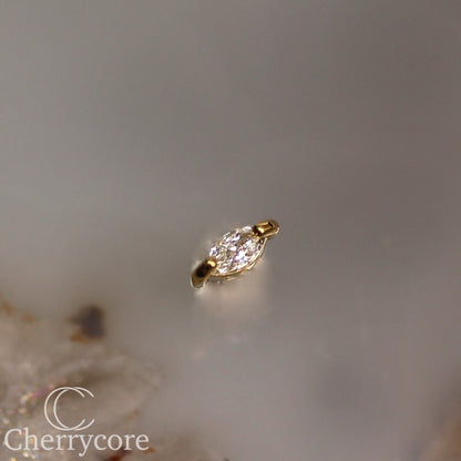 14k Lab Diamond Marquise -Threadless Attachment