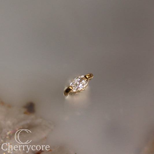 14k Lab Diamond Marquise -Threadless Attachment