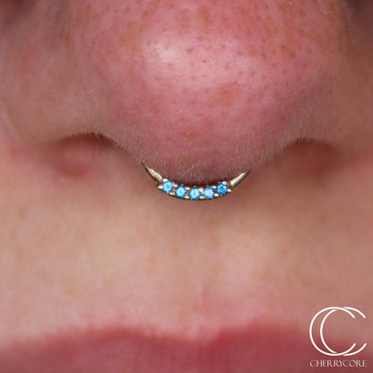 Fixed 7 Gem Seam Ring CZ