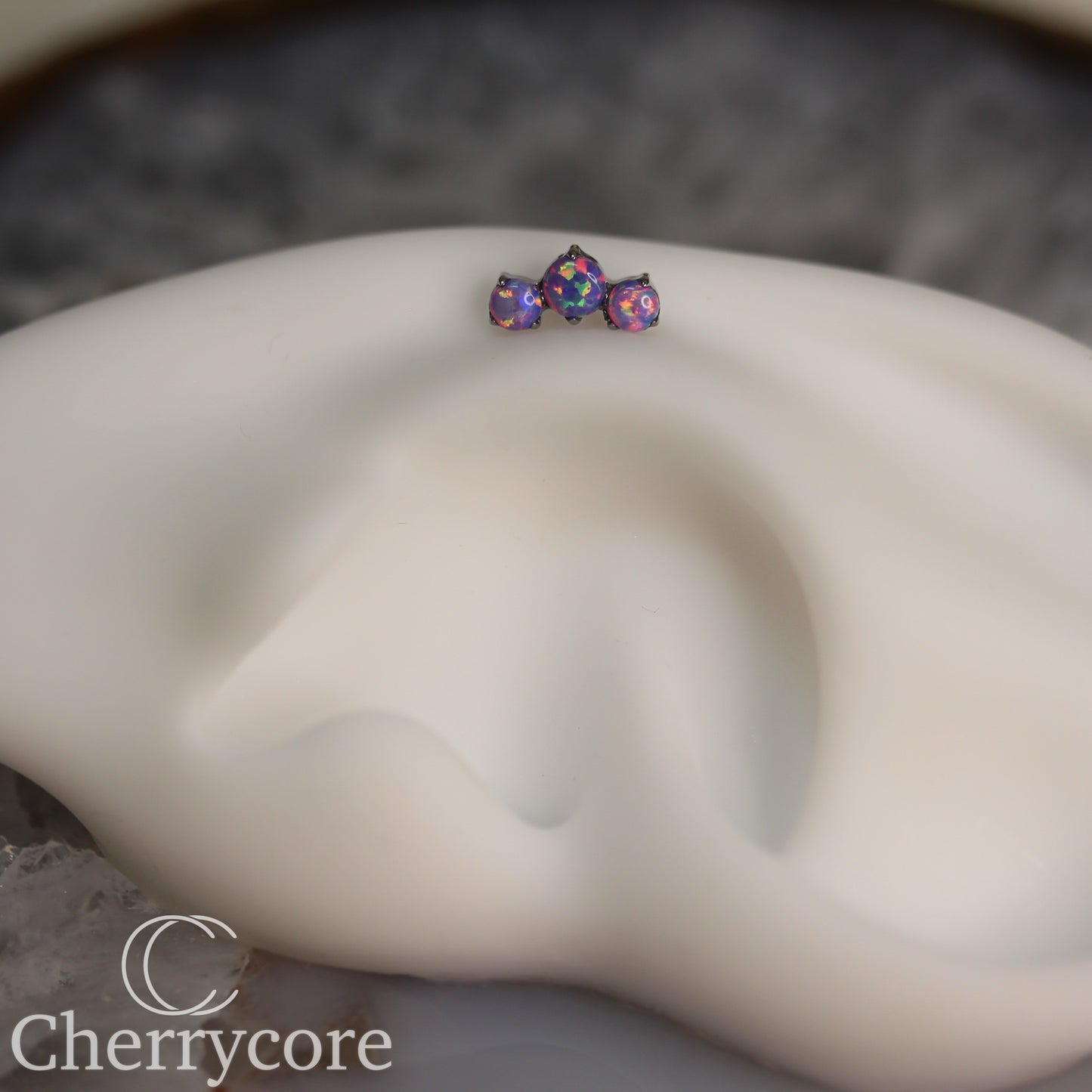 Prong Set Lavender Opal Mini Arc -  Titanium Threaded attachment