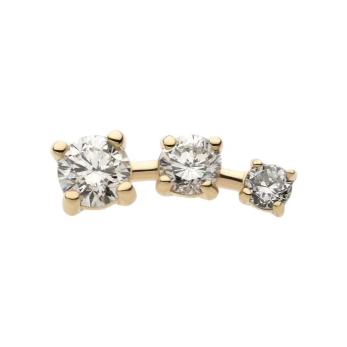Prong Set Descending Size Arc Cluster Threadless Attachment