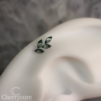 Autumn -Genuine Moss Agate- Titanium Threaded Attachment