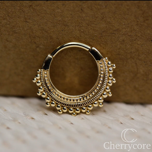 Afghan- 14k Solid Gold- Hinge Ring