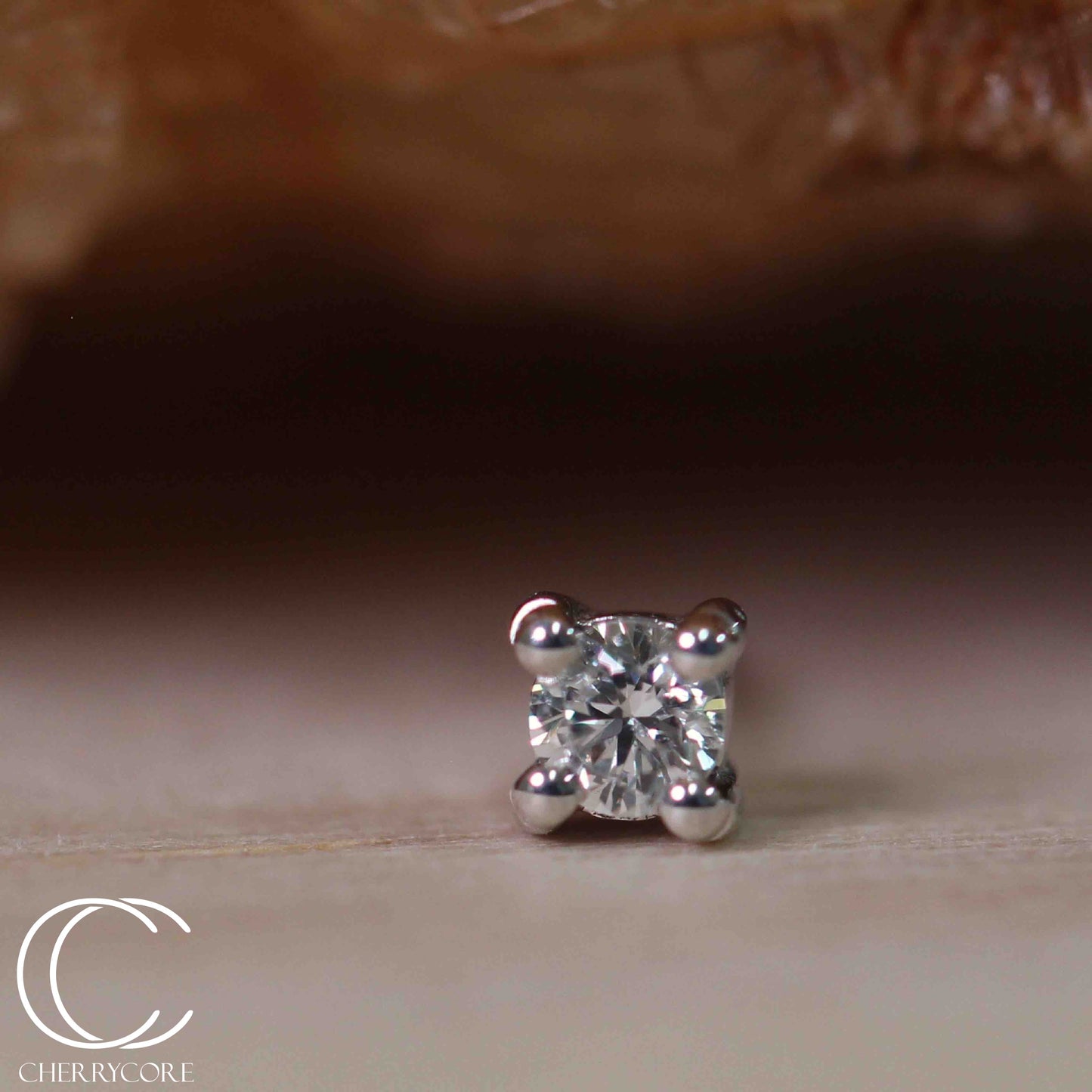 14k Prong Set Genuine Diamond Threadless Attachment