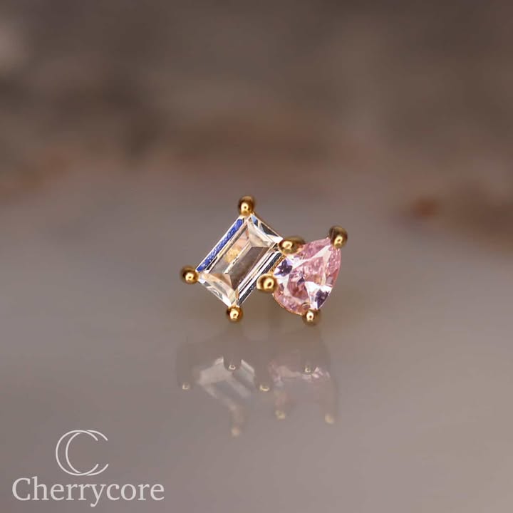 14k- Aurelle- Pink CZ -Threadless attachment