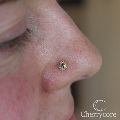 Negroni- Genuine Amethyst- Threadless attachment