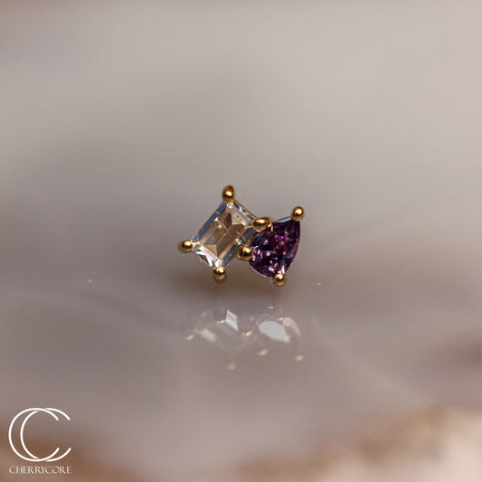 14k- Aurelle- Amethyst CZ -Threadless attachment