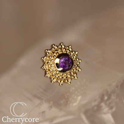 Negroni- Genuine Amethyst- Threadless attachment