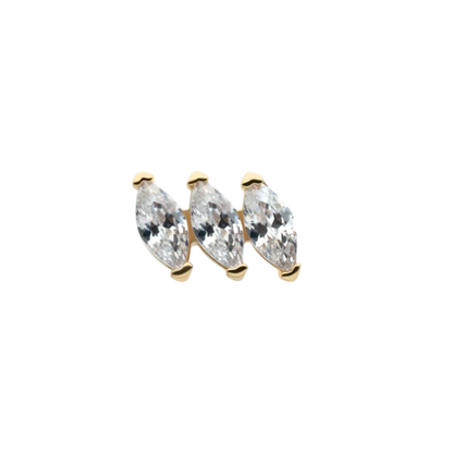 14k Triple Marquise Cluster Threadless Attachment