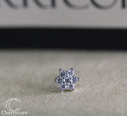 Diamond Flower Threaded Stud