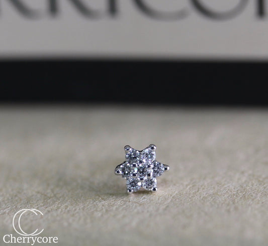 Diamond Flower Threaded Stud