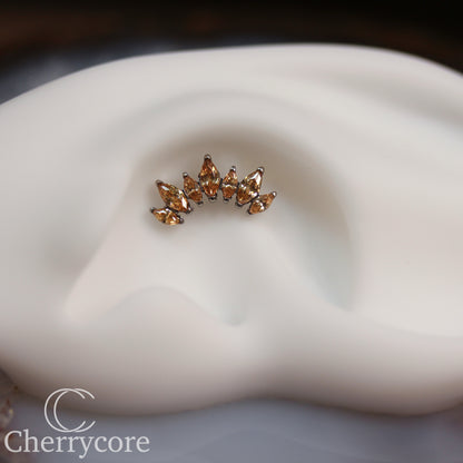 Alternating Marquise Arc -Champange CZ- Threaded attachment