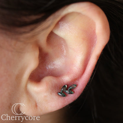 Autumn -Genuine Moss Agate- Titanium Threaded Attachment