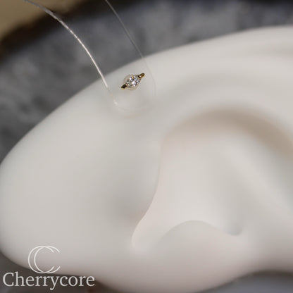 14k Lab Diamond Marquise -Threadless Attachment