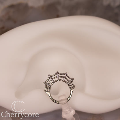 Titanium Spider Web Hinge Ring