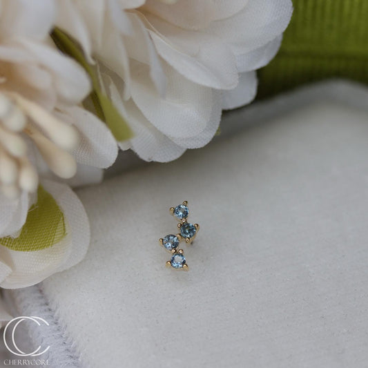 Fizzz- Genuine London Blue Topaz- Threadless attachment