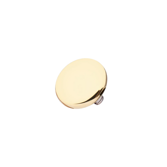 14k Yellow gold Disk- Threaded Attachment