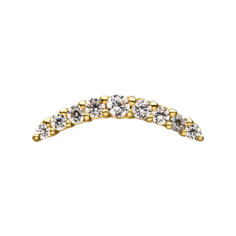 14k Prong Set CZ Arc- Threadless attachment