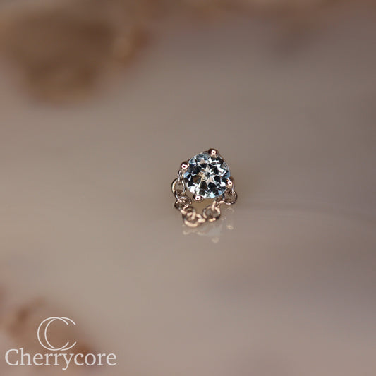 Rianna- Genuine Aquamarine- 14k Gold- Threaded Attachment