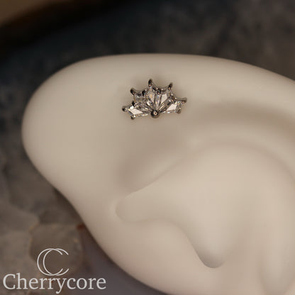 Kite Fan-Titanium-CZ- Threaded attachment