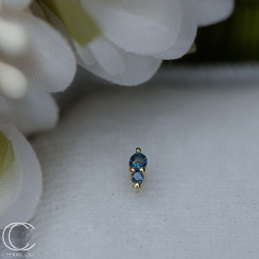 Mini Bebe - Genuine London Blue Topaz- Threadless Attachment
