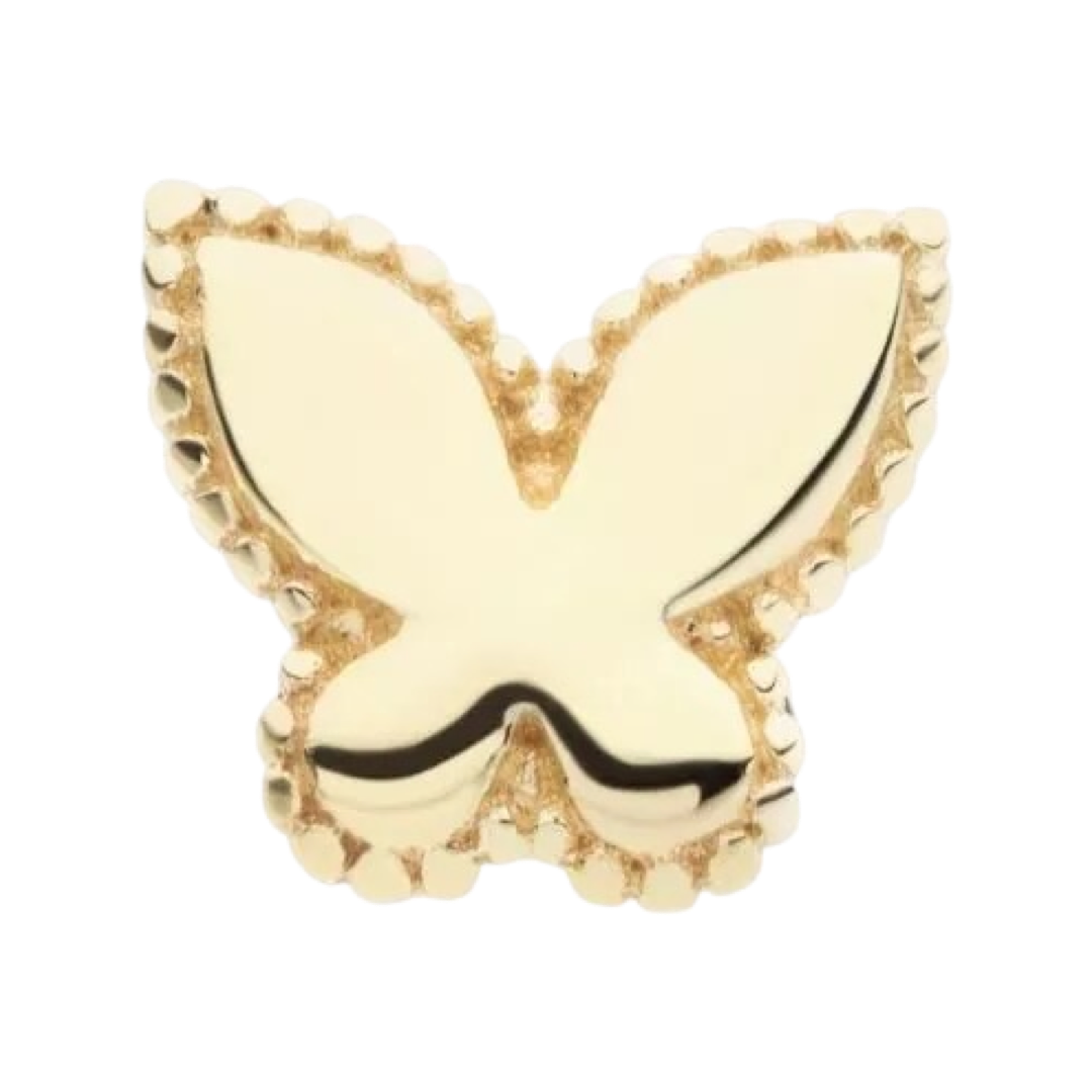 14kt Milgrain Butterfly Threadless attachment