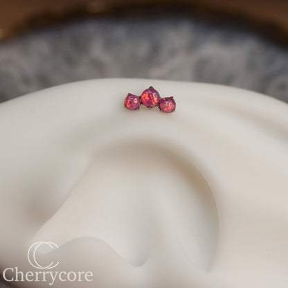 Prong Set Bubblegum Opal Mini Arc -  Titanium Threaded attachment