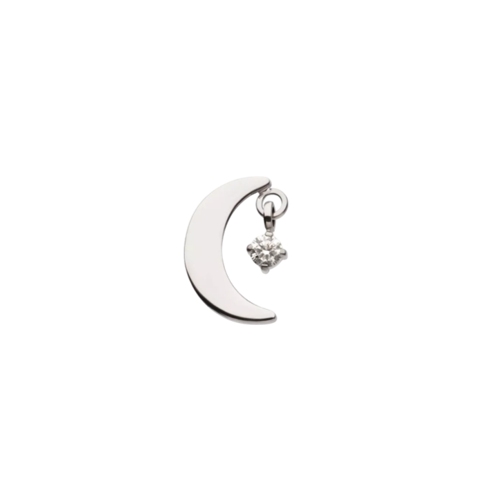 Titanium Moon and Gem Dangle Threadless Attachment