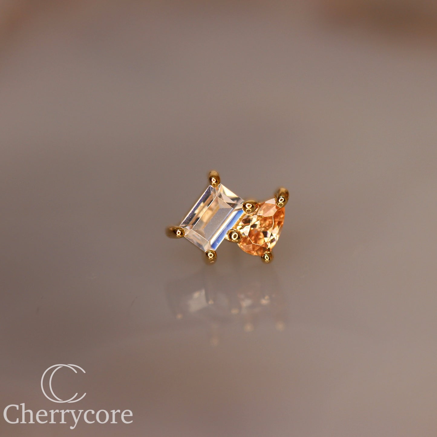 14k- Aurelle- Champagne CZ -Threadless attachment