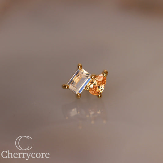 14k- Aurelle- Champagne CZ -Threadless attachment