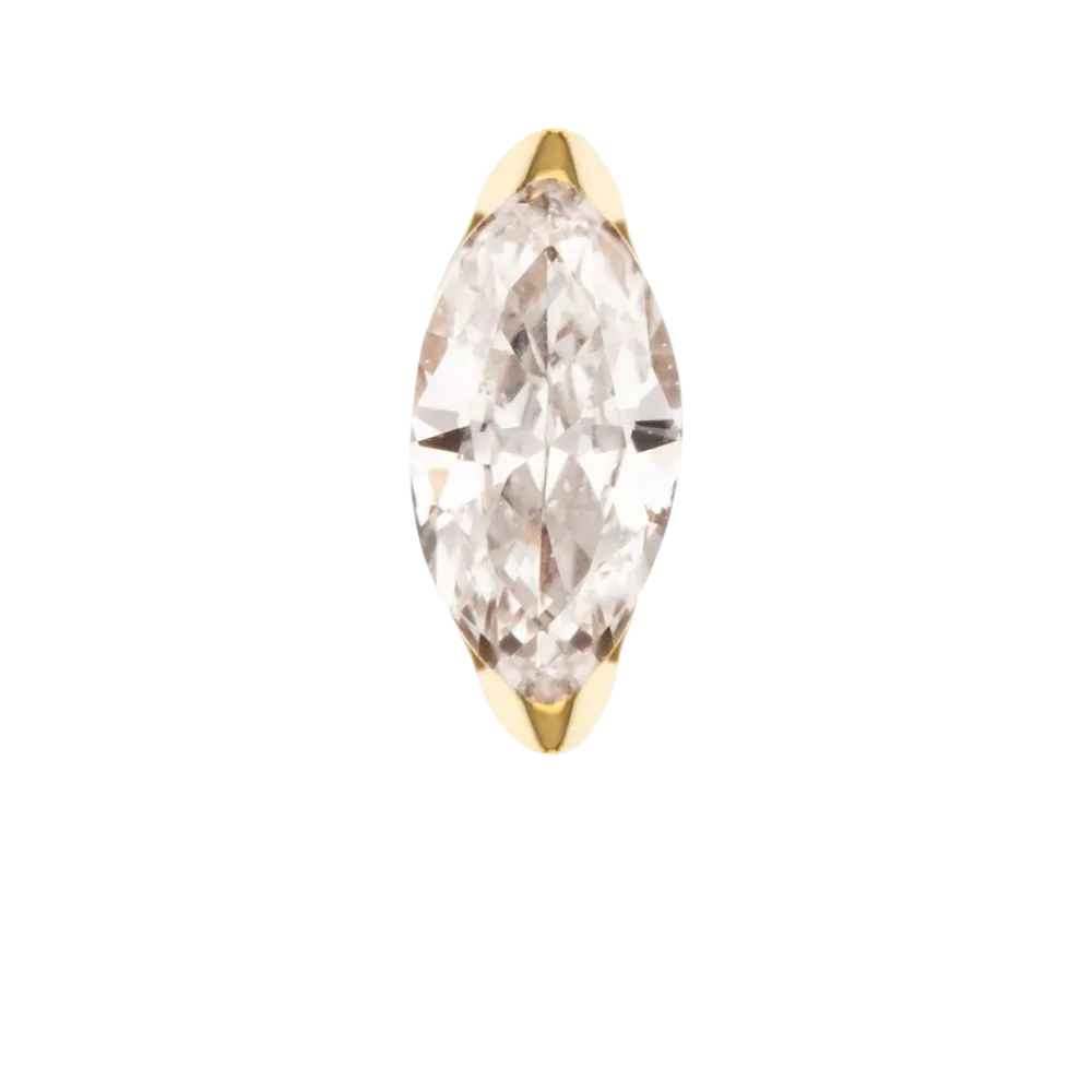 14k Marquise Cut Threadless Attachment