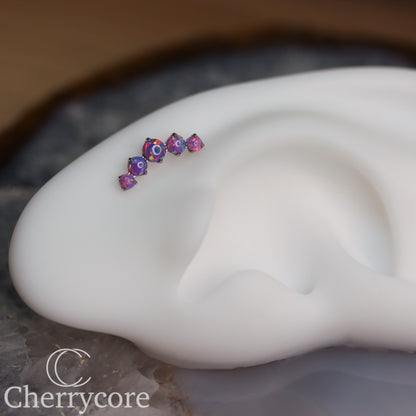 Prong Set Lavender Opal Arc -  Titanium Threaded attachment