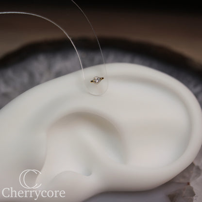 14k Lab Diamond Marquise -Threadless Attachment