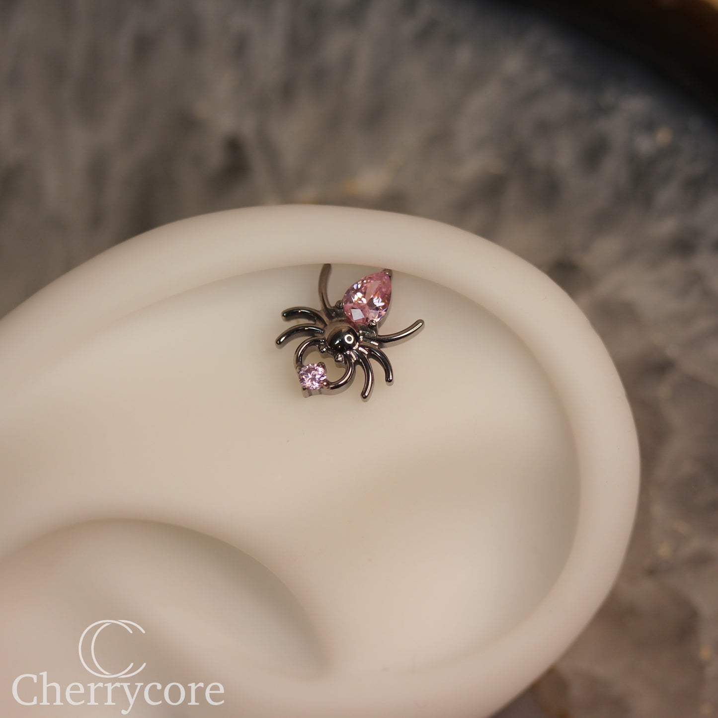 Spider- Pink CZ- Threaded attachment