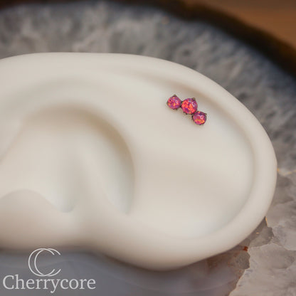 Prong Set Bubblegum Opal Mini Arc -  Titanium Threaded attachment