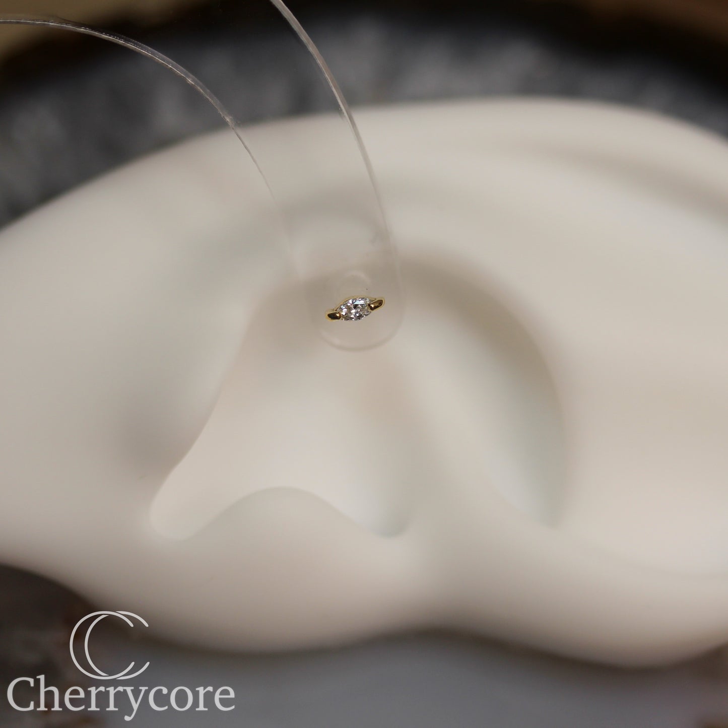 14k Lab Diamond Marquise -Threadless Attachment