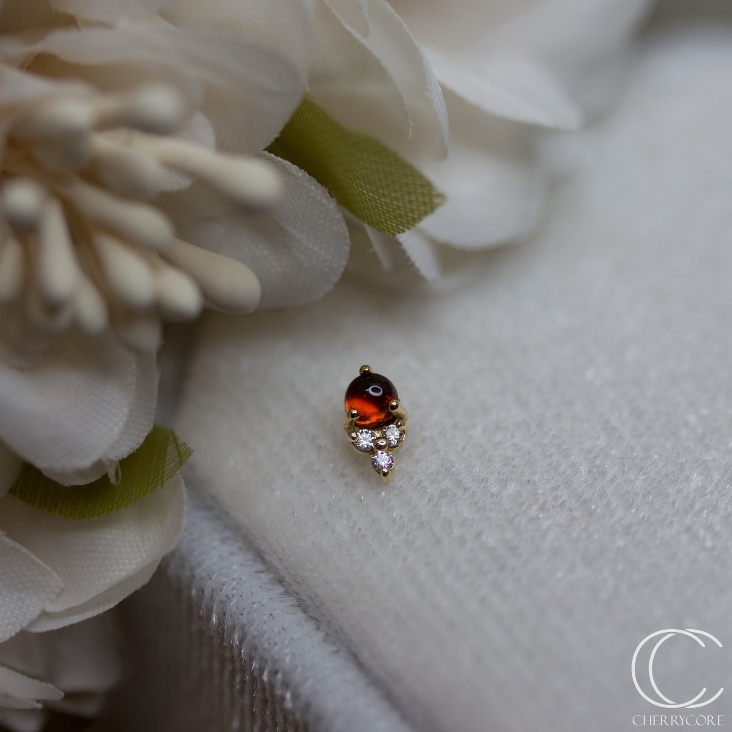 Betsy- Genuine Garnet- Threadless attachment