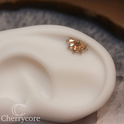 Kite Fan- Titanium-Champange CZ- Threaded attachment